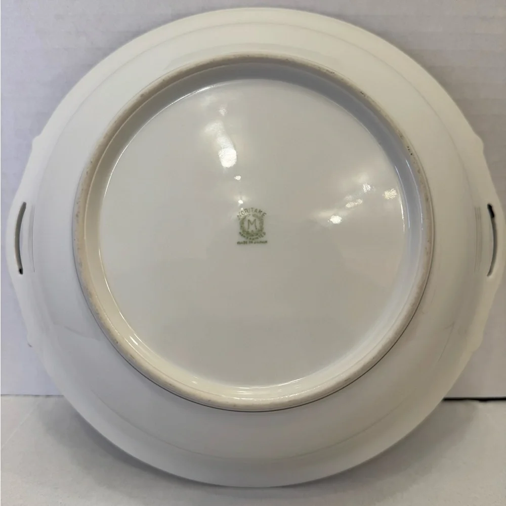 Noritake Hand-Painted round serving bowl with handles. Floral Watercolor design
